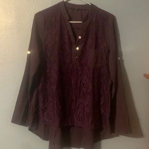 NWOT Beautiful deep purple blouse